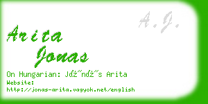 arita jonas business card